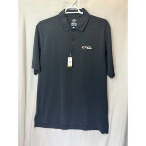 Monterey Club Dry Swing‎ Polo Golf Shirt Ship PGL Embroidered Logo MWT Black